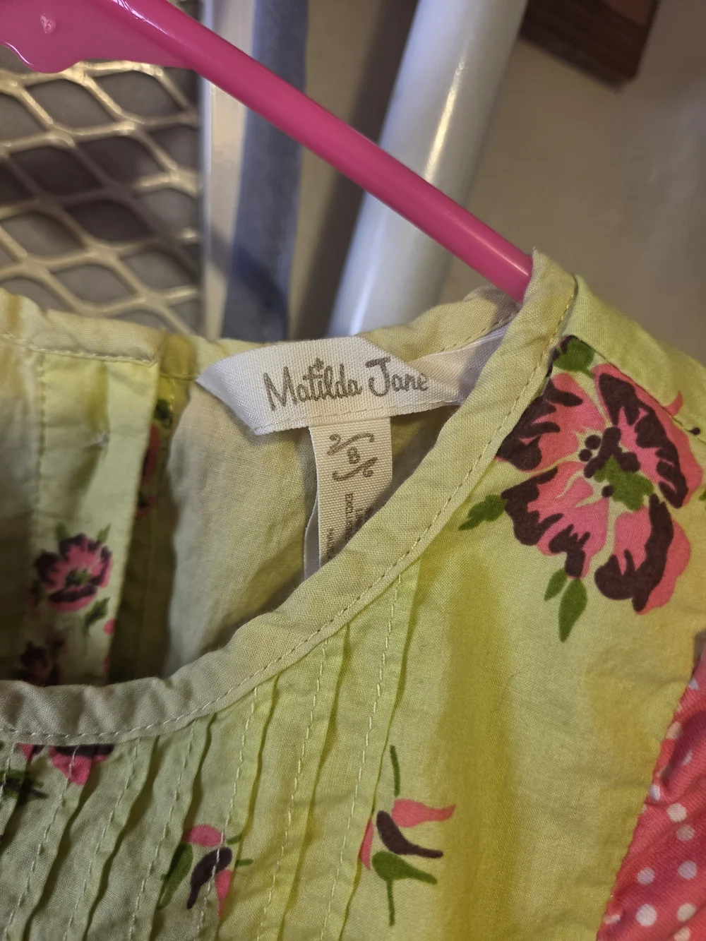 Matilda Jane Girls Floral Lime Green and Cream Matching Set